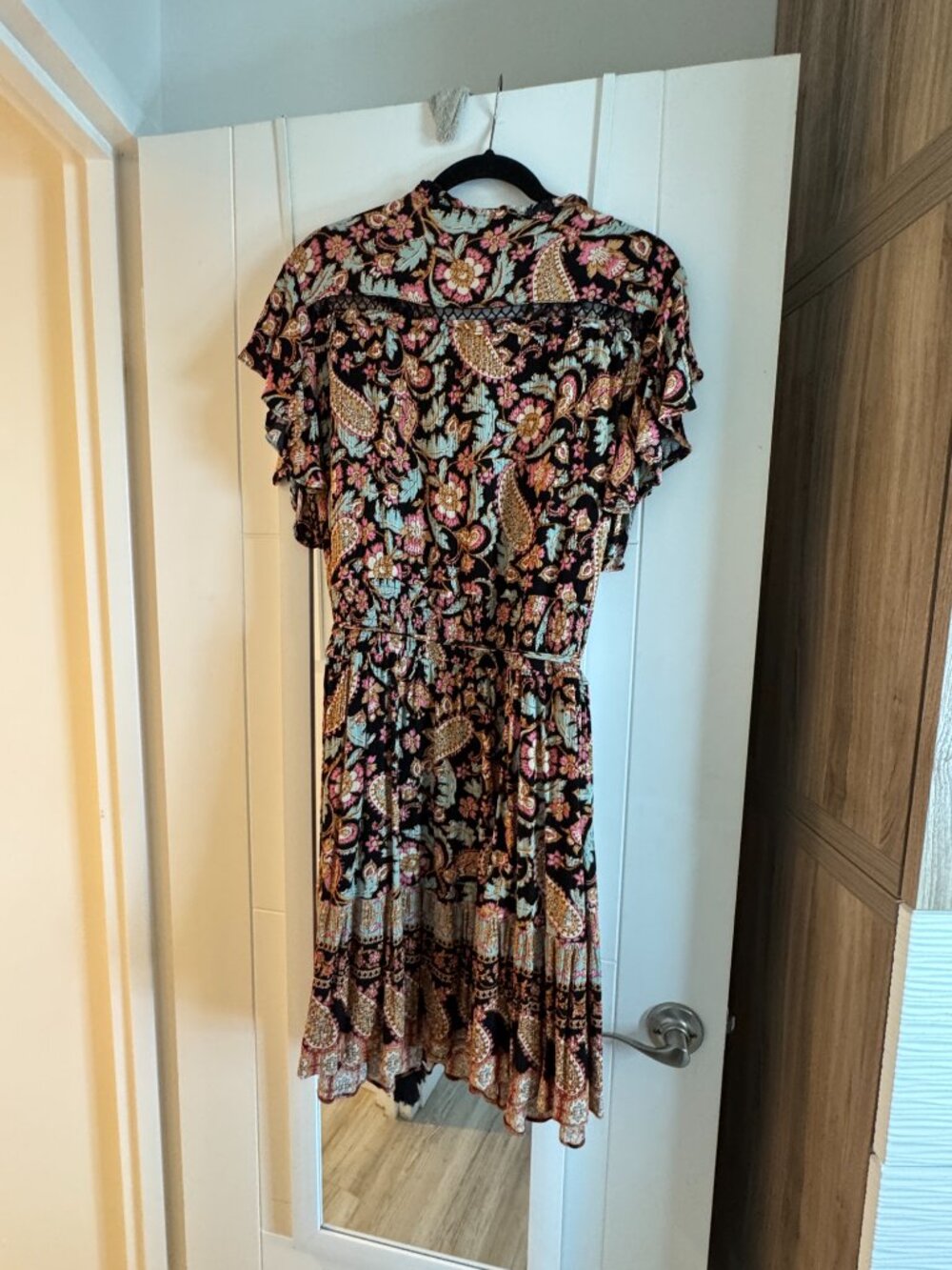 City Chic Starling Reine Paisley Boho Tassel Belt Mini Dress Plus Size M 18 - Picture 5 of 9